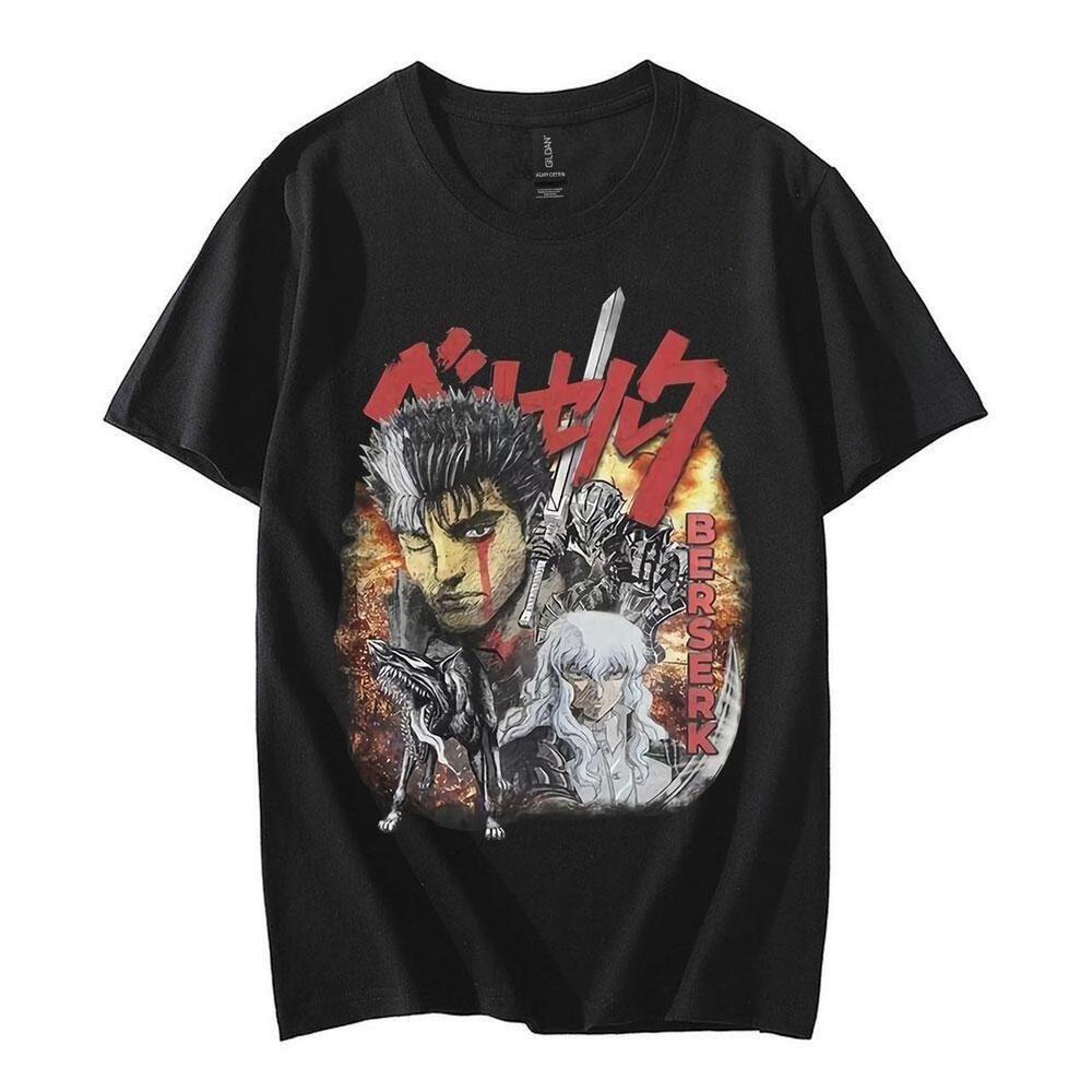 Black Cotton Berserk Anime Graphic Tee